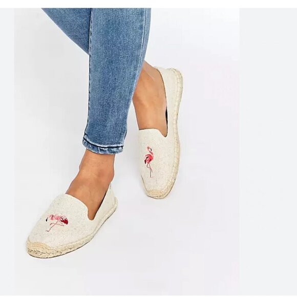 Soludos Flamingos Espadrille Flat Shoes Size 10 - Picture 1 of 8